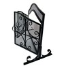 Royal Hampton 43 Inch 2 Door Iron Fireplace Screen with Mesh Design and Decorative Scrollwork - 4 of 4