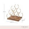 Twine Pyramid 6 Bottle Wood Wine Rack, Holds 6 Standard Wine Bottles, Wood Base, Gold - 3 of 4