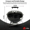 SKONYON 14“ Portable BBQ Grill with Lid Steel Charcoal Grill - 3 of 4