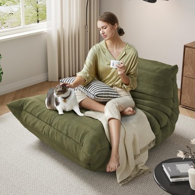 Bean Bag Chairs for Adults,Memory Foam Couch Single Sofa Chair with Suede-Like Fabric,Floor Chair for Living Room Bedroom Office