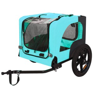 Yukimo - 27"H  Small/Medium Dog Bike Trailer - Easy Folding Cart Frame - Quick Release Wheels - Non-Slip Floor - Internal Leash - 1 of 4