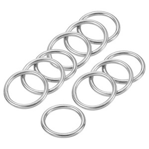 Unique Bargains Stainless Steel Seamless Welded DIY O-Ring Buckles 20 Pcs Silver - 1 of 4