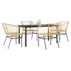 vidaXL 5 Piece Patio Dining Set Brown Poly Rattan Glass - 63" x 31.5" x 29.1" - 2 of 4