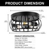 DORESshop 13 in. 3-Light Industrial Caged Drum Matte Black Flush Mount Ceiling Fixture - 4 of 4