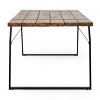 Gulches 70.75" Outdoor Dining Table, Acacia Wood Top & Black Metal Frame, Industrial Style Weather-Resistant Table for Patio Backyard - 4 of 4