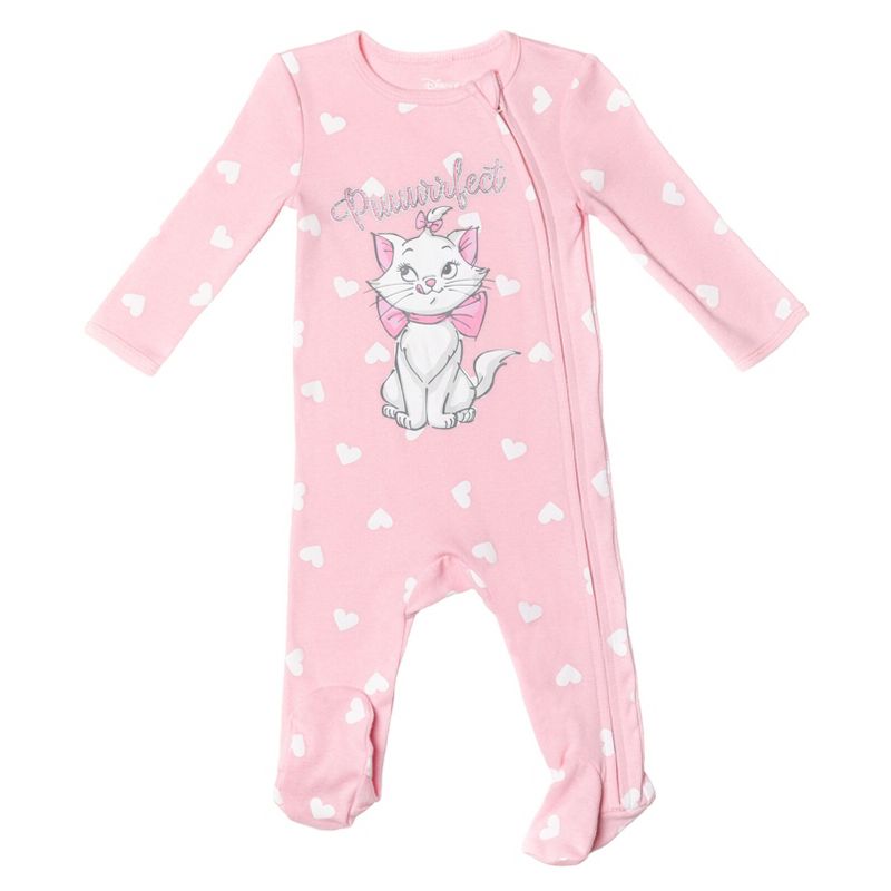 Disney The Aristocats Bambi Baby Girls 3 Pack Zip Up Sleep N' Play Coveralls Newborn to Infant, 3 of 9