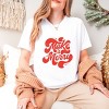 Make It Merry Cursive Distressed - Women's Short Sleeve Graphic T-Shirt - 3 of 4