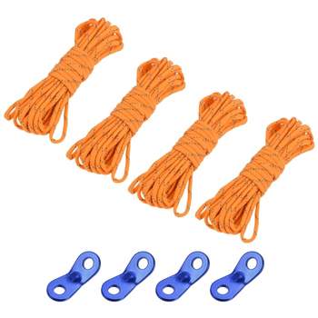 Unique Bargains Camping Hiking Tent Nylon Reflective Guyline Cords Aluminum  Cord Adjusters With 4 Sets : Target