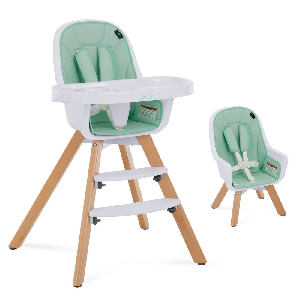 Evolur Zoodle 2 in 1 Standard High Chair - Mint Green