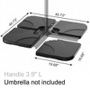 VECELO 10ft Offset Hanging Patio Umbrella with UV Protection Waterproof for Outdoor/Garden/Lawn, 8 Sturdy Ribs, Handy Crank&Cross Base, Red/Tan/White - 3 of 4