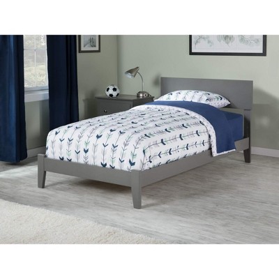 AFI Furnishings Orlando Twin Traditional Bed with Open Footboard and Turbo Charger in Grey