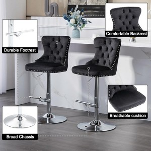 Jojoka black Modern Swivel Bar Stools Set of 2, Height Bar Stools Swivel Barstools - 1 of 4