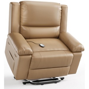 27" Wide Power Lift Recliner Chair for Elderly, Faux Leather w/ Heat, Massage & Adjustable Back and Legs, for Seniors or Mobility Impaired - 1 of 4