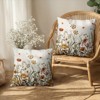 Fall Floral Pillow Covers 18x18 Set of 2 Burnt Orange Wild Flowers Throw Pillows Case Autumn - 3 of 4