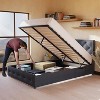 Kumasinova Full/Queen Size Bed Frame with Tufted Linen Upholstered Headboard & USB Ports,Modern Bedframe Metal Platform Bed,880lbs Max - 2 of 4