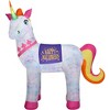 Gemmy  Airblown Inflatable Tie Dye Unicorn w/Multi Banners w/LED (HD), 7 ft Tall - 4 of 4