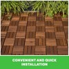 Acacia Wood Interlocking Deck Tiles Checker Pattern, 10PCS 12" x 12" Square Brown Acacia Hardwood Outdoor Flooring for Patio, Bancony, Pool Side - 3 of 4