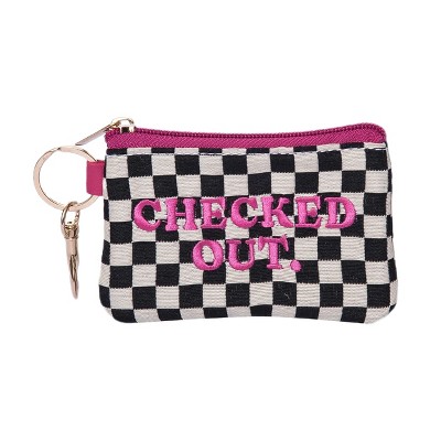Totalee Gift Checked Out Checkered Zip Wallet Polyester Black