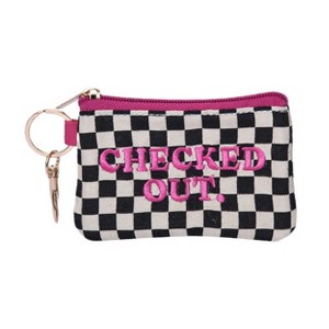 Totalee Gift Checked Out Checkered Zip Wallet Polyester Black - 1 of 1