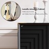 SAINTCY 58 inch Fireplace TV Stand with Unique Z-Shaped Door, Mid Century Modern TV Stand with 18" Electric Fireplace Insert, Fireplace TV Cabinet - 2 of 4