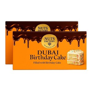 Nuts Factory Dubai Chocolate Birthday Cake Bar.   Ranked # 1 in the World! 2 Premium Bar Packs. - 1 of 4