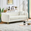 85" Chenille 3-Seater Sofa with Gold Metal Legs and Curved Armrests for Living Room, Bedroom, Apartment - 2 of 4