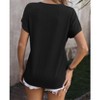 Women's Summer Shirt V-Neck Chain Shirt Short Sleeved T-Shirt for Women - 4 of 4