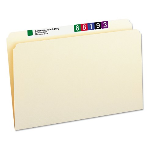 Smead 10339 100% Recycled File Folders 1/3 Cut One-Ply Top Tab Letter Manila 100/Box 