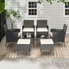 Tangkula 8PCS Outdoor Conversation Furniture Set Patio PE Rattan Sofa Set w/ Tables & Ottoman - 3 of 4