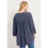 June + Vie by Roaman's Women's Plus Size Acid Wash Peasant Blouse - 3 of 4