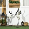 Outsunny Heron Garden Statues, 35.5" & 40.5" Standing Bird Sculptures, Metal Yard Art Decor, Landscape Decoration Set of 2, White & Black - 3 of 4