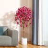 4-5FT Artificial Bougainvillea Tree with Pink Flowers - Fake Plant for Indoor/Outdoor Home Decor, Lifelike Faux House Plant - 4 of 4