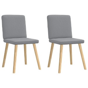 vidaXL Dining Chair Set of 2 Light Grey - 1 of 4