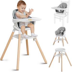 BabyBond Convertible Wooden Baby High Chair - 11 in 1 Design for High Chair, Booster Seat, Toddler Chair - Double Tray, 5-point Harness - 1 of 4