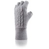 Women's Ayla Solid Cable Knit Fingerless Gloves - 2 of 3