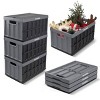 CleverMade Collapsible 3pk 46L 100% Recycled Storage Bin with Lid Stone - 3 of 4