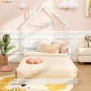 Costway Twin Size Floor Bed for Kids with Chimney Headboard & Handrail Gray/White/Natural - 4 of 4