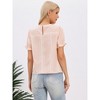 INSPIRE CHIC Women's Gingham Peplum Smocked Short Puff Sleeve Crew Neck Summer Cute Blouses - 3 of 4
