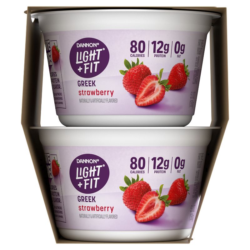 Light + Fit Nonfat Gluten-Free Strawberry Greek Yogurt - 4ct/5.3oz Cups, 6 of 9