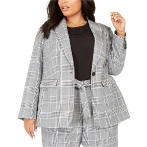 Calvin Klein Womens Houndstooth One Button Blazer Jacket - 1 of 1