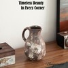 Uniquewise 8" Vintage Ceramic Pitcher Vase Rustic Farmhouse Flower Jug with Handle for Home and Office Decor Living Room Centerpiece - 2 of 4