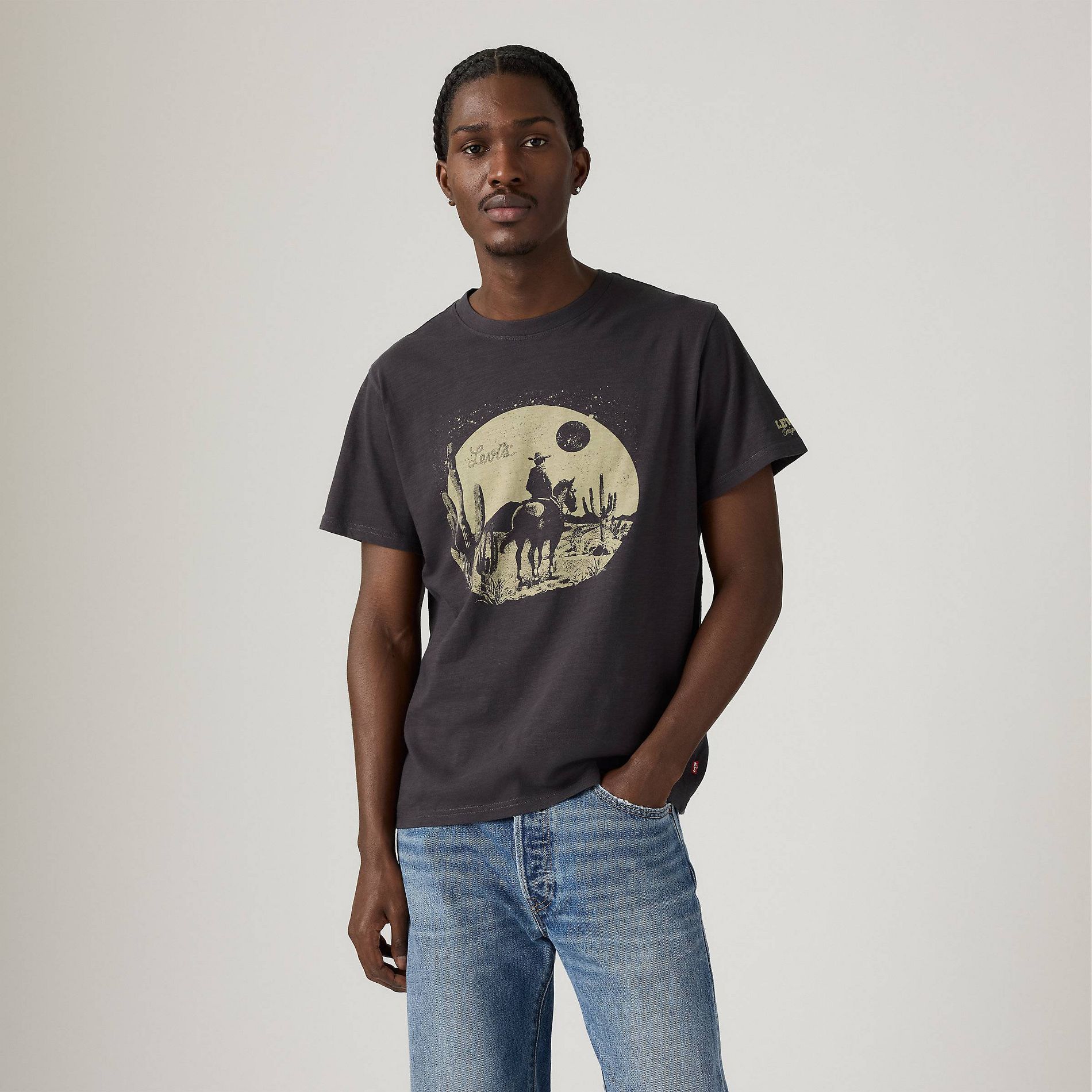 Levi's® Men's Phantom Relaxed Fit Short Sleeve Logo Crewneck T-Shirt - Black M