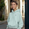 Dalix Heartly Ghost Embroidery Relaxed Hoodie Soft Fleece Sweatshirt Drawcord Fit Lounge Womens - 3 of 4