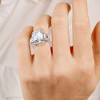 Pompeii3 Certified 12Ct Emerald Cut Diamond Engagement Ring 14k Gold/Platinum Lab Created - 4 of 4