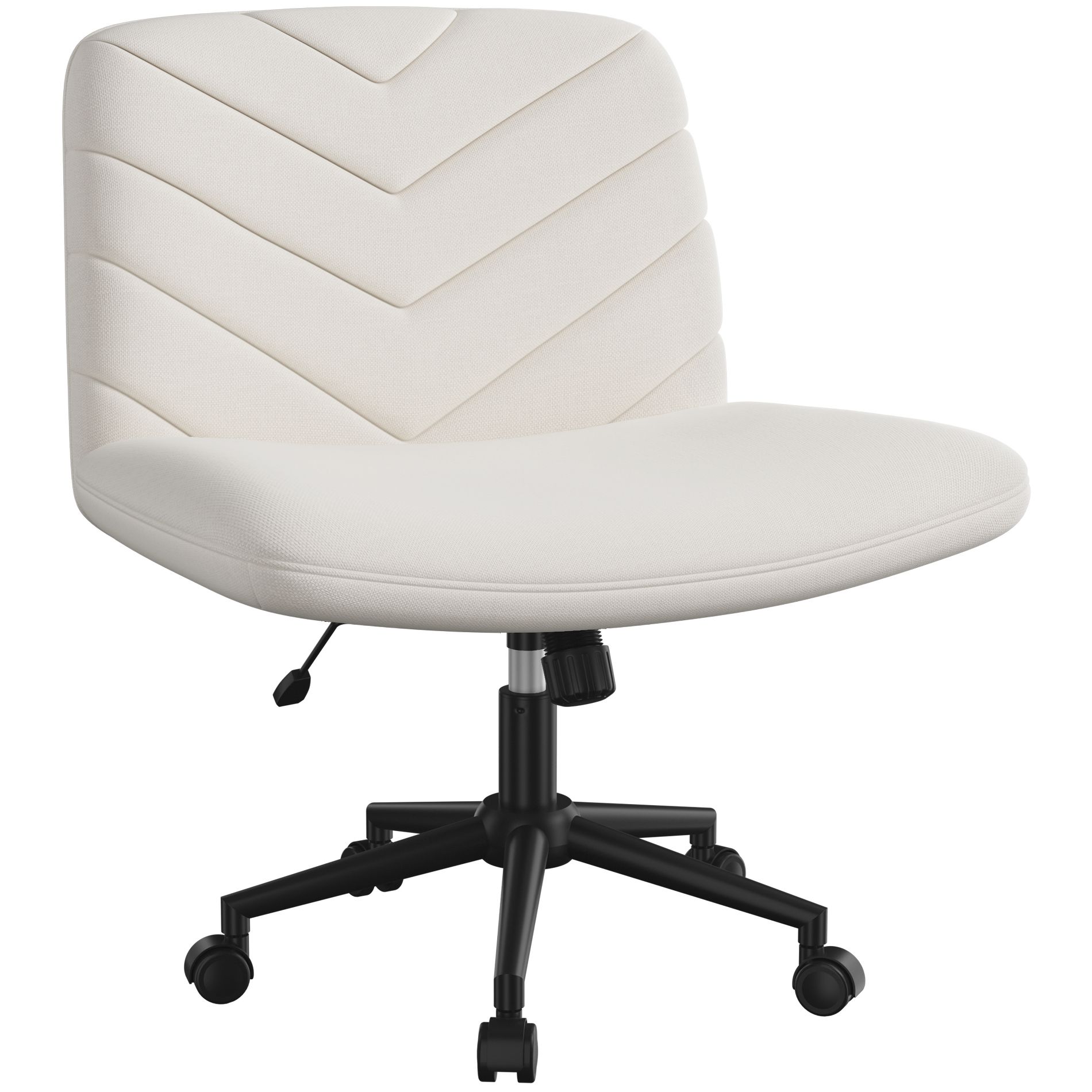 Yaheetech Swivel Desk Chair with No Arms for Home Office Study Bedroom, Beige