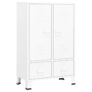 vidaXL Wardrobe Black Sheet Metal Medium Adjustable Shelves - 1 of 4