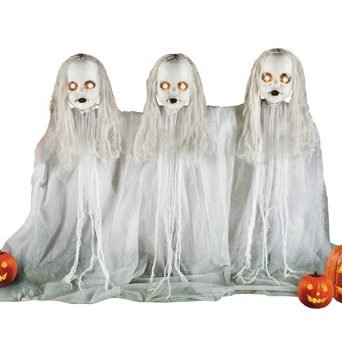 Collections Etc Halloween Ghostly Children With Led Lighted Eyes Stake ...