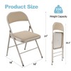 SKONYON 4 Pack Metal Padded Folding Chairs Comfortable Cushion for Home Office Indoor Outdoor Use - 3 of 4