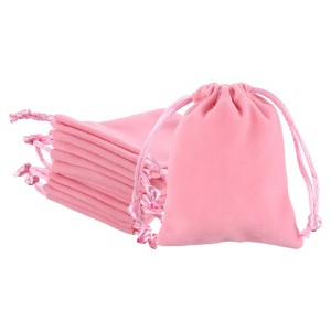 Unique Bargains Mini Smooth Soft Christmas Satin Bags with Drawstring 20 Pcs - 1 of 4