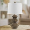 JONATHAN Y Laken Minimalist Coastal Resin/Iron 3-Stack Cairn (Includes LED Light Bulb) Table Lamp Brown Wood Finish - 3 of 4